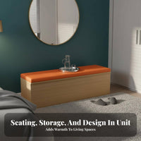 Multi-Functional Lift-Top Storage Bench Comfortable Padded Seat Lift-Top Ottoman Chest High-Density Foam Cushion Upholstered Seating Long-Lasting & Sturdy for Apartment Dwellers, Business Owners, Entryway, Living Room, Small Areas, Playroom