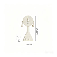 Resin Figurine with Tassel Earrings Minimalist Decor Stylized for Shelf, Console