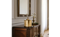 Decorative Metal Canister Courtly Ornate Metal Canister Elegant Brass-Toned Container for Dresser, Console Table