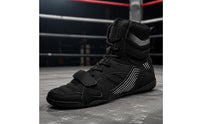 Highhigh-Top Athletic Shoes Breathable Mesh Boxing Shoes Hook-and-Loop Strap Sports Footwear