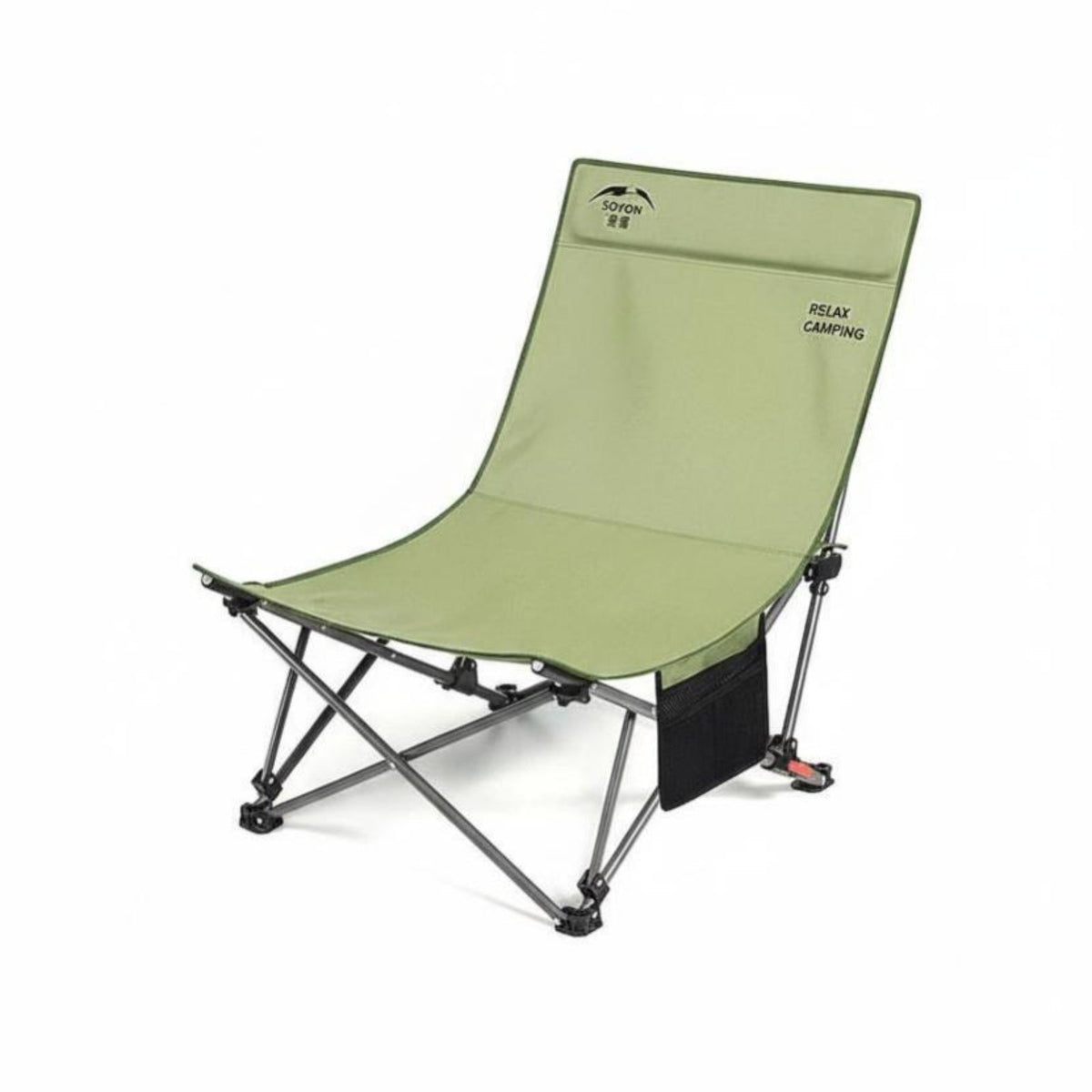 Lightweight Adjustable Outdoor Recliner No Assembly Required Camping Chair Heavy Duty Frame Folding Lounger High Load Capacity for Beachgoers, Sunbathers, Fishing, Beach, Poolside, Backyard