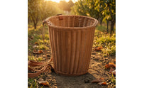 Imitation Rattan Backpack Picnic Basket Iron Frame Woven Carrying Basket Breathable