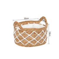 Handwoven Woven Basket with Handles Oval Straw Storage Basket Portable Laundry Hamper Lightweight for Bedroom