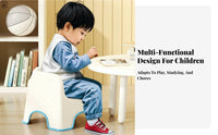 Multi-Purpose Floor Chair with Backrest Rounded Edges Low Stool Strong Load-Bearing kids' Furniture Anti-Slip Design for Toddlers, Parents, Living Room, Entryway, Playroom, Bathroom