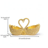 Swan Storage Ornament Romantic Swan Organizer Decor Exquisite Scalloped for Entryway, Dresser