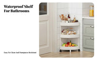 Space-Saving Design Triangular Rolling Rack Waterproof Triangular Rolling Universal Easy to Assemble Corner Shelf Multi-Functional for Homeowners, Renters, Students, Bathroom, Corners, Kitchen, Living Room