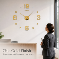 Large 3D DIY Acrylic Wall Clock Modern European Style Digital Sticker Clock