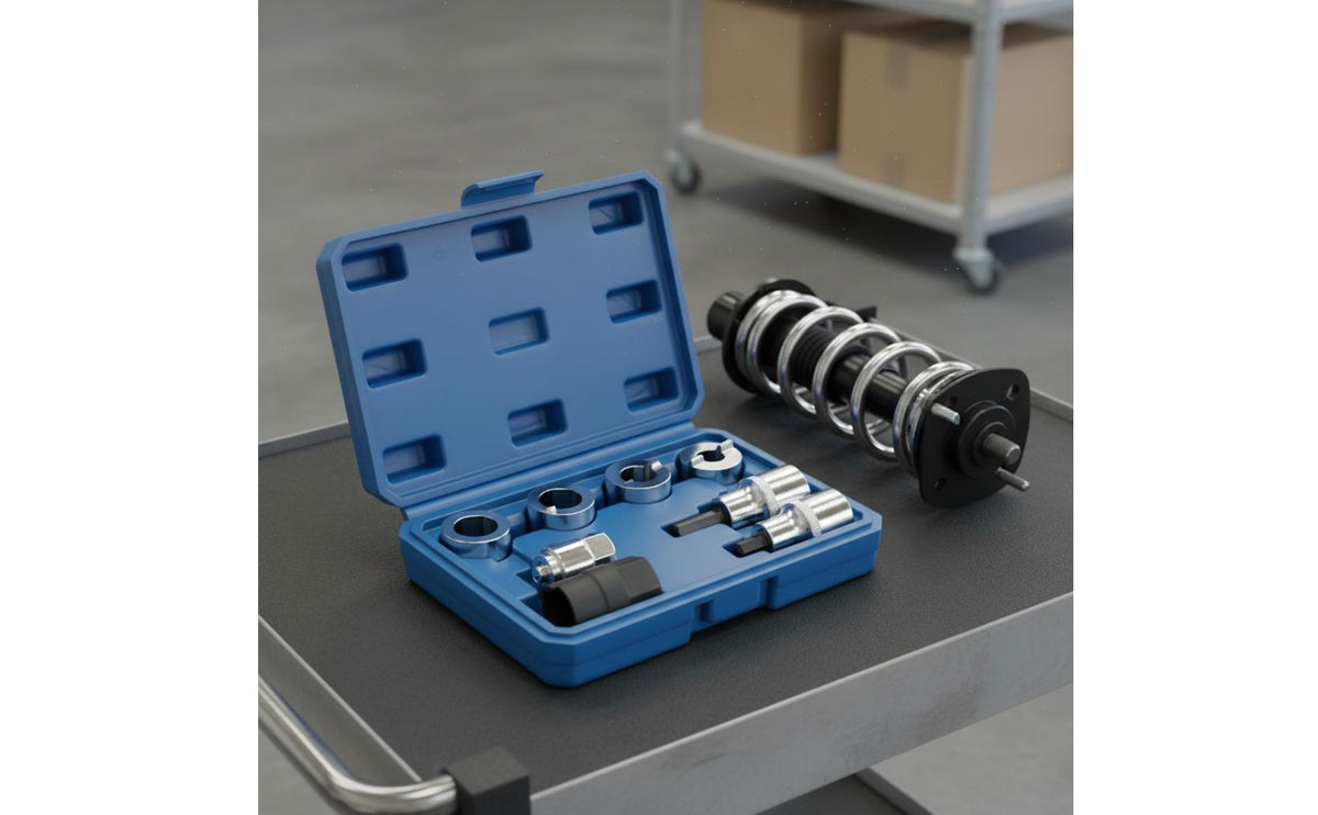 8 Pieces Shock Absorber Tool Kit High-Grade Alloy Steel Steel Shock Absorber Removal Tool Sturdy and Strut Nut Socket Set for DIY Enthusiasts, Garage