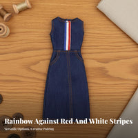 Doll in Dungaree Dress Fashionable Design, Fashion Dress, Cute 30cm Doll Outfit for Kids