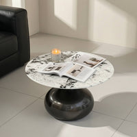Pedestal Side Table Sculptural Pedestal End Table Modern Furniture for Living Room, Reading Corner