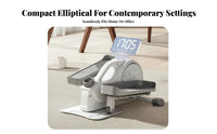 Quiet Operation Mini Elliptical Exercise Machine Low Effect Mini Elliptical Machine Anti-Slip Pedals Compact Stepper Machine Forward & Backward Motion for Office Workers, Seniors, Home