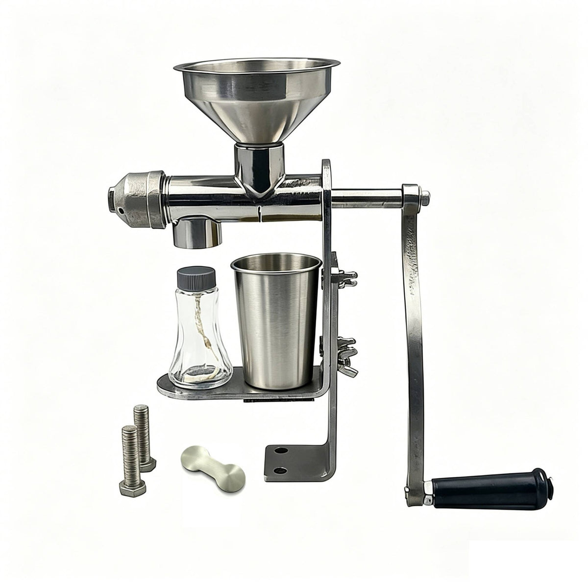 Stainless Steel Manual Oil Press Countertop Manual Oil Press Machine Long-Lasting for Kitchen, Home
