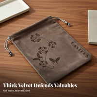 Multi-Purpose Drawstring Pouch Lint-Non-Lint Velvet Storage Bag Washable for Travelers, Students, Daily Carry, Home Organization, Backpack