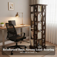 360-Degree Rotation Rotating Book Revolving Shelf Space-Saving Design Multi-Tier Revolving Book Revolving Shelf Large Capacity Bookshelf Stable Base for Students, Families, Adults, Study Room, Bedroom, Small Areas, Office