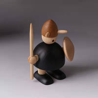 3 Pieces Wooden Nordic Figurines Black Accents House Decoration Retro Style Holiday Decor