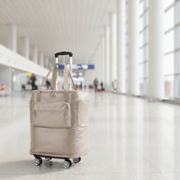 Collapsible Foldable Travel Bag with Wheels Compact Trolley Bag Portable Swivel-Wheel Suitcase Lightweight for Travelers