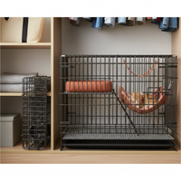 Indoor Cat Cage with Litter Box, Large Cat Villa, Space-Saving Cat House for Small Cats