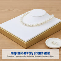 Jewelry Display Stand, Leather Tray, Greenstone Bracelet Holder, Necklace and Ring Organizer, Artistic Design, Counter Cabinet,