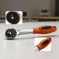 Compact Ratchet Wrench Versatile Socket Wrench Professional Ratchet with Hanging Hole Handheld for Diyers, Garage, Bike Maintenance
