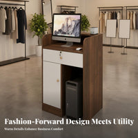 Multi-Purpose Modern Checkout Counter With Storage Checkout Desk Long-Lasting Compact Currency Ier Stand Easy Assembly for Retailers, Receptionists, Business Owners, Retail Shop S, Boutiques, Salons, Cafes