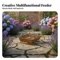 Ground Tray Feeding Station Multi-Functional Square Mesh Tray Feeding Station Sturdy Base Avian Feeding Tray for Nature Lovers, Gardeners, Outdoor