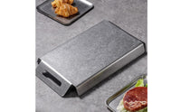 Stainless Steel Serving Tray Food-Grade Platter with Handles for Hosts, Cafe