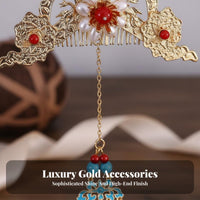 Traditional Chinese Attire Hair Accessory Set Gold-Plated Chinese Traditional Chinese Attire Hair Accessory Set Traditional