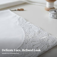 White Cotton Hankie Paintable Soft Lace Corner for Embroidery Projects