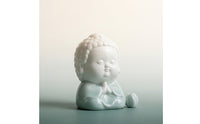 Compact Buddha Figurine with Incense Holder Small Buddha Figurine Zen Ceramic Incense Burner Cute for Buddhists