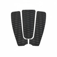 3 Pieces Surfboard Traction Pad Textured SUP Traction Pad EVA Foam Decking Sheet Cutout Center Water Sports Accessory Black