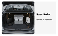 Foldable Design Collapsible Storage Bin Large Capacity Collapsible Caron-the-Go Container Anti-Slip Bottom Trunk Organizer Adjustable Compartments for Car Owners, Travelers, Families, Vehicle Interior, Long-Distance Travels, Grocery Shopping, Camping