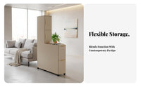 Space-Saving Rolling Slim Side Cabinet Movable Design Narrow Storage Table Large Capacity Household Furniture Multi-Tier Shelving for Apartment Dwellers, Homeowners, Students, Living Room, Bedroom, Hallway, Home Office