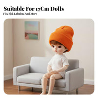 17cm Doll Hat Soft Cozy Miniature Ribbed Hat