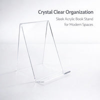 Transparent Acrylic Book Stand, Clear Display Holder for Libraries and Study Rooms, Stable Book Holder for Study Rooms, Modern Book Display Stand