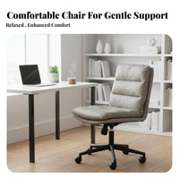 Height Adjustable Upholstered rotating Chair Ergonomic Design Upholstered wheeled Chair Support Computer Seat Minimalist design for Home Workers, Students, Study Room, Dormitory, Bedroom, Small Spaces
