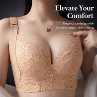 Women's Bras Full Coverage Minimizer with Lace Underwire for Plus Size Support, Lined Molded Cups for Daily Wear, Adjustable Hook