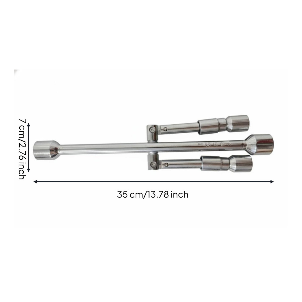 Compact Storage Folding Lug Wrench Labor Saving 4 Way Cross Wrench Long-Lasting for Roadside Emergency