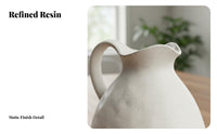 Modern Resin Vase Double-Use Kettle Design Flower Holder Pitcher Vase Multifunctional Home Decor Textured Finish for Living Room