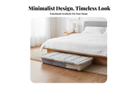 With casters Rolling Storage Drawer Low height Flat Rolling Bin Large Capacity Underbed Container Sturdy Construction for Apartment Dwellers, Homeowners, Under Bed, Bedroom, Dorm Room, Basement