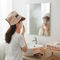Cartoon Coral Fleece Hair Drying Towel with Embroidery, Super Absorbent Quick Dry Turban