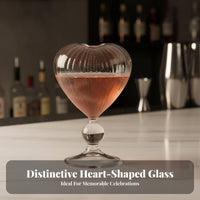 Social-Media-Worthy Mable Heart Shaped Straw Cup Great Gift Heart Shaped Goblet Elegant for Young Adults, Home Bartenders