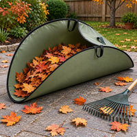 Garden Leaf Collection Bag Semicircular Foldable Leaf Bag Loop Handles Reusable Yard Waste Container