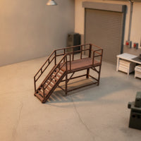 Industrial Maintenance Ladder Platform Realistic Railway Access Platform Lifelike Scenery Detailed for Model Builders, Train Layouts