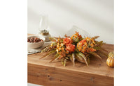 Fall Harvest Theme Berry Candle Wreath Vivid Look Autumn Wreath Centerpiece Authentic Feel Candle Loop Easy to Clean for Dining Table, Thanksgiving, Entryway, Photo Session