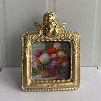 Gilded Ornate Picture Frame Tabletop Vintage Picture Frame Decorative Elegant for Home Decorators, Living Room, Bedroom, Entryway