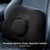2 Pieces Car Headrest and Support Set Breathable Textile Car Headrest and Back Pillow Set Skin-Friendly Vehicle Neck Support Pillow for Driving