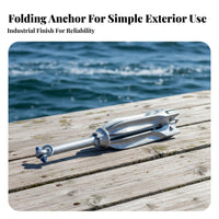 4-Prong Boat Anchor Foldable Design Folding Grapnel Anchor Boating Equipment Space Saving Watercraft Accessory Rust Resistant