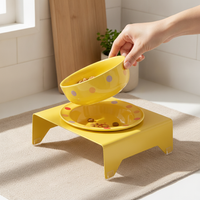 Elevated Pet Feeder with Anti-Tip Stand for Cats and Small Dogs, UFO-Shaped Bowl for Food or Water