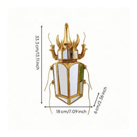 Mirrored Creative Beetle Decorative Mirror Reflective Sculpture with Mirror Geometric Beetle Wall Decor Nature-Inspired for Art Collectors, Living Room, Entryway