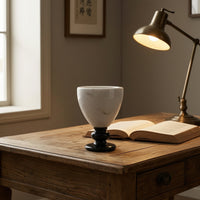 Stone Flower Vessel Tabletop Vase with Pedestal Elegant Flower Arrangement Vase for Decorators, Simplicity Lovers, Dining Table
